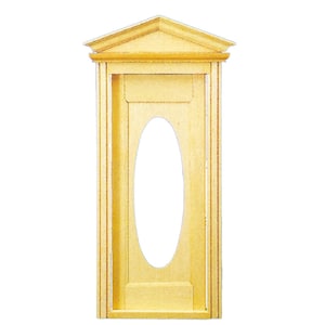 Dolls House Miniature 1:12 Scala Naturale Legno Vittoriano Hooded Door Oval Pane Ovale