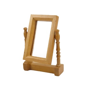 Dolls House Pine Lincoln Dresser Swivel Mirror Miniature Bedroom Accessory