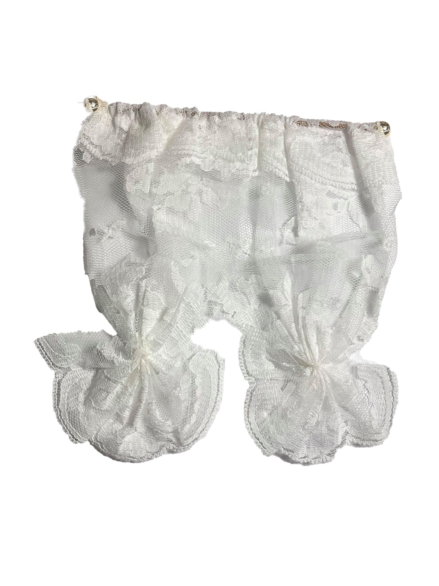 Melody Jane Dollhouse Ecru Lace Net Curtains – 1:12 Scale Miniature Window Accessories For Dolls House | Tied Back Style