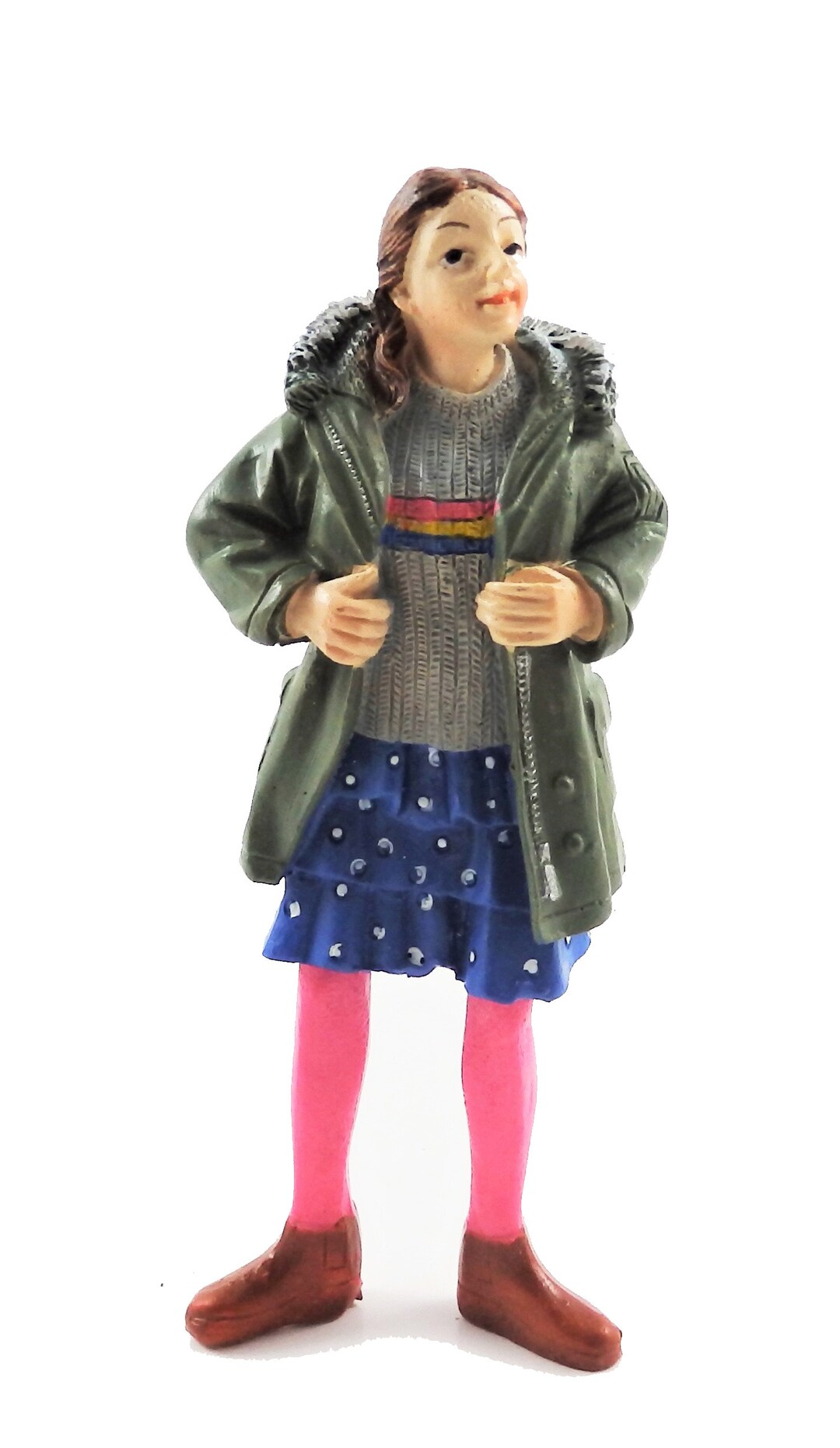 Melody Jane 1:12 Scale Dollhouse Figure - Modern Girl In Parka Resin Model, Approx. 4" Tall - View #11