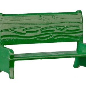 Dolls House Green Garden Bench 1:24 Half Inch Beach Outdoor Furniture