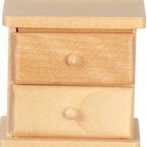 Dolls House Bare Wood Night Stand Bedside Table Miniature Bedroom Furniture 1:12