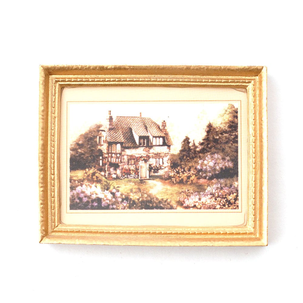 Melody Jane Puppenhaus-Gemälde Im Goldrahmen - Miniatur-Bild Im Maßstab 1:12, 61x74 Mm