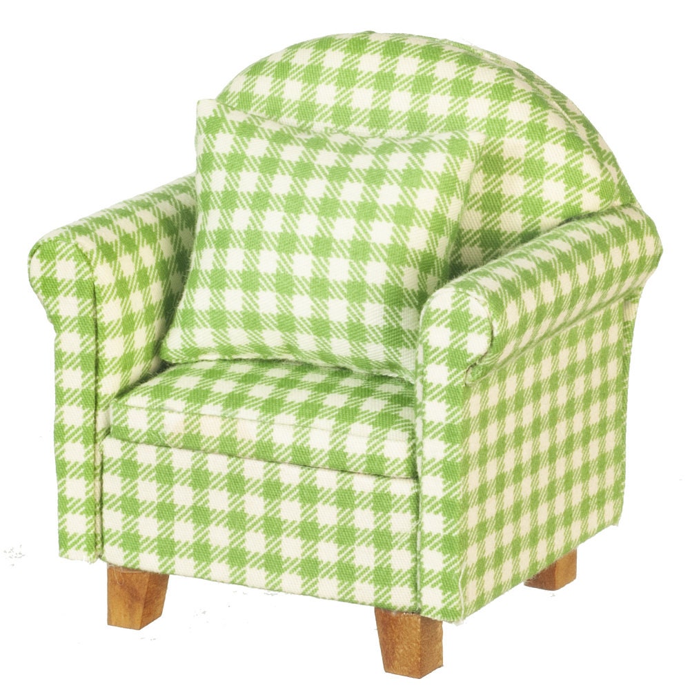 Green online gingham chair