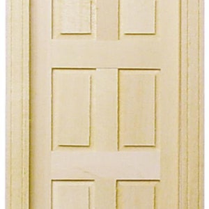 Dolls House Carolina Door Sun Fanlight 6 Panel Wooden 1:12 Building Component