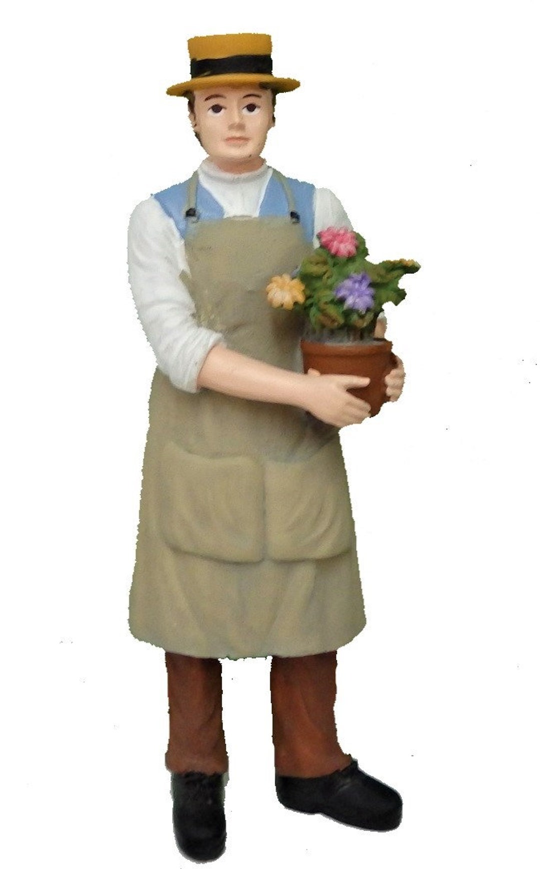 Puppenhaus Menschen Mann mit Blumen im Topf Gärtner Resin Etsy.de