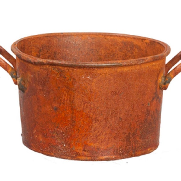 Dolls House Aged Rusty Round Wash Tub Bath Bowl Miniature 1:12 Accessory