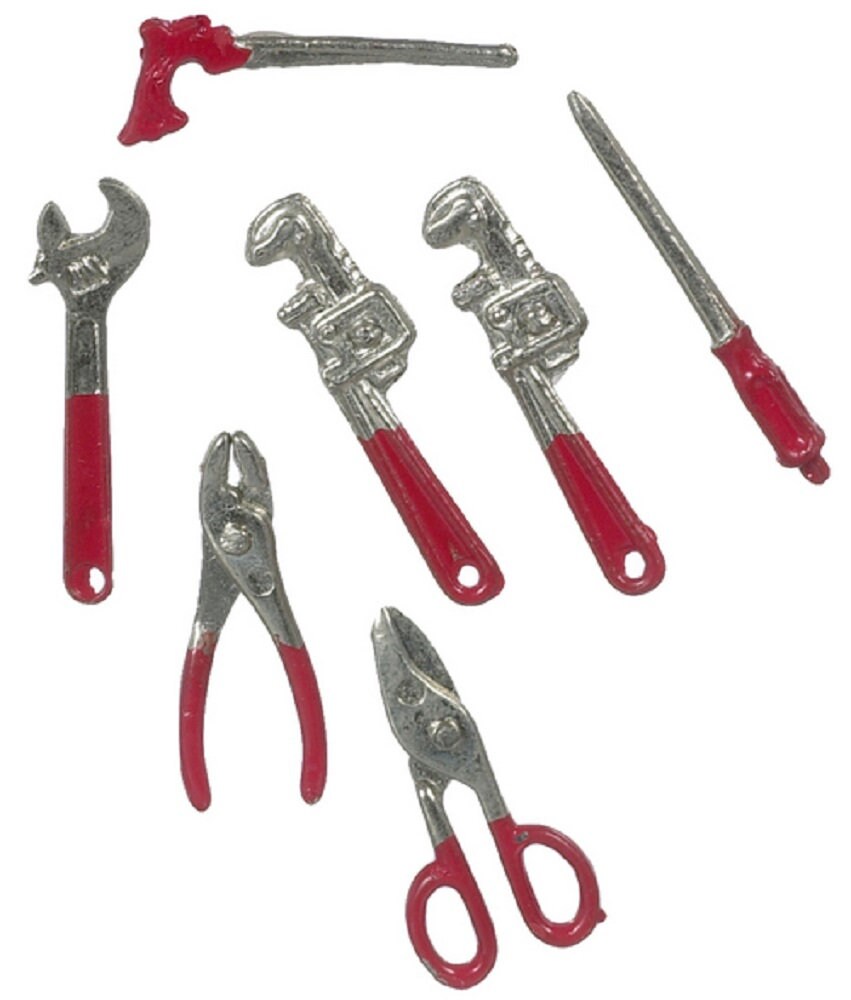 Melody Jane Dolls House Miniature Garden Shed Work Tools Set Wrenches Spanners 