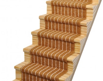 Dolls House Camel Striped Stair Carpet Runner Self Adhesive 1:12 Flooring