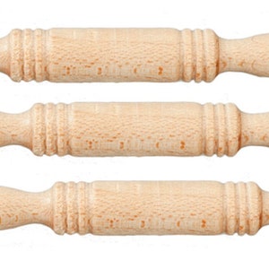 Dolls House 3 Rolling Pins Miniature Baking Kitchen Accessory 1:12 Scale Small