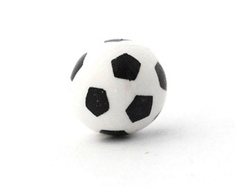 Dolls House Soccer Football Miniature Toy Shop Garden Game Black & White Ball