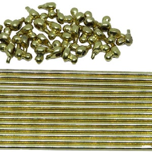 Dolls House Long Staircase Runner Carpet 14 Brass Stair Rods Miniature Accessory 1:12