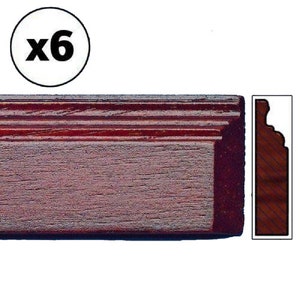 Dolls House Mahogany Coloured Skirting Board Baseboard Pack of 6 45cm 17.5&quot; Long