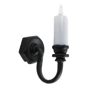 Dolls House Black Single Candle Wall Light Miniature Electric Lighting 1:12