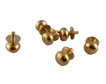 Dolls House Miniature Door Furniture 6 Brass Door Knobs Handles