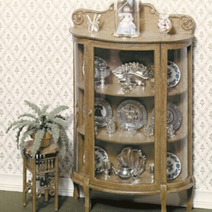 Chrysnbon Dolls House China Cabinet Furniture Kit Model Kit F-170