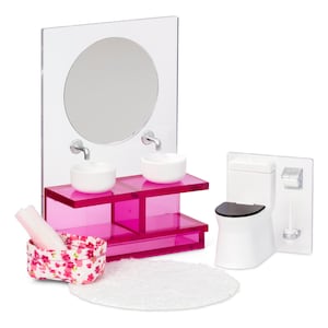 Lundby Dolls House Sink Unit &amp; Toilet Set Bathroom Furniture 1:18 Scale