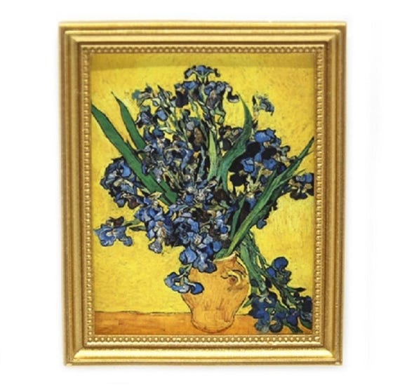 Melody Jane White Framed Miniature Painting - 1:12 Scale Summer Fashion Dollhouse Decor