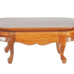 Dolls House Oval Walnut Coffee Table Victorian Living Room Furniture