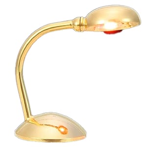 Dolls House Modern Desk Lamp Gold Reading Light 12V Electric Lighting Accessory