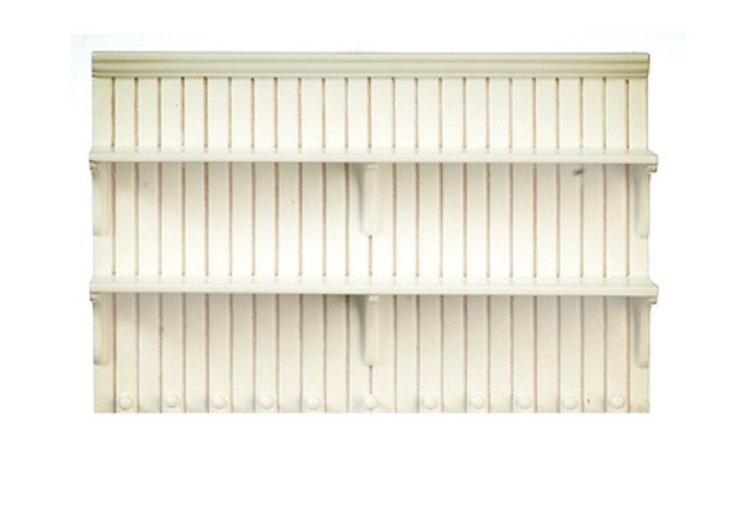 Dolls House White Wall Shelf Unit Shelves JBM Miniature Kitchen ...