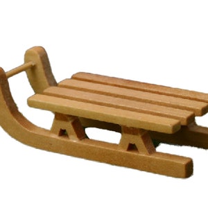 Dolls House Small Christmas Snow Accessory Flyer Sled Sledge Sleigh Miniature