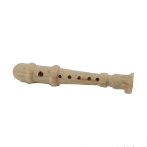 Dolls House Bare Wood Recorder Instrument Music Room School Accessory 1:12 Scale