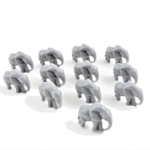 Dolls House 12 Toy Elephants Miniature Nursery Shop Accessory