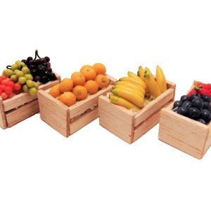 Dolls House Crates of Fruit Greengrocers Boxes Store Shop Accessory