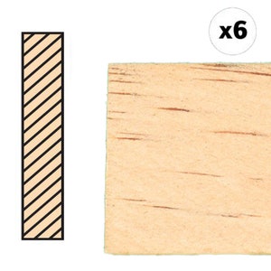 Casa delle bambole in legno lunghezze 24 x 1” listelli di legno 61 x 2,5 cm, confezione da 6