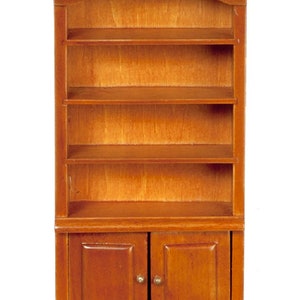 Dolls House Walnut Bathroom Cupboard Shelf Unit Bookcase 1:12 Scale Furniture