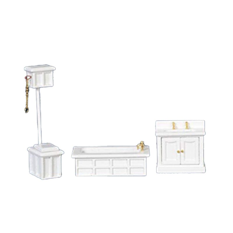 Dolls House 124 Scale White Victorian Bathroom Furniture Set Etsy