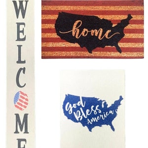 Dolls House American Porch Bundle Welcome Sign Door Mat Set Home Decor Accessory