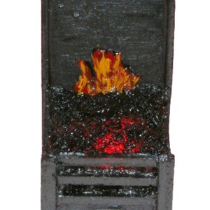 Dolls House Small Glowing Coal Fire Light up Miniature Fireplace Accessory 12V