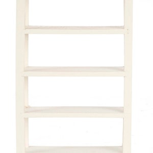 Dolls House White Wood Open Shelf Unit Bookcase Miniature 1:12 Scale Furniture