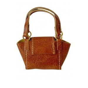 Puppenhaus Modern Braun Damen Handtasche Miniatur Schlafzimmer Flur Shop Accessoire