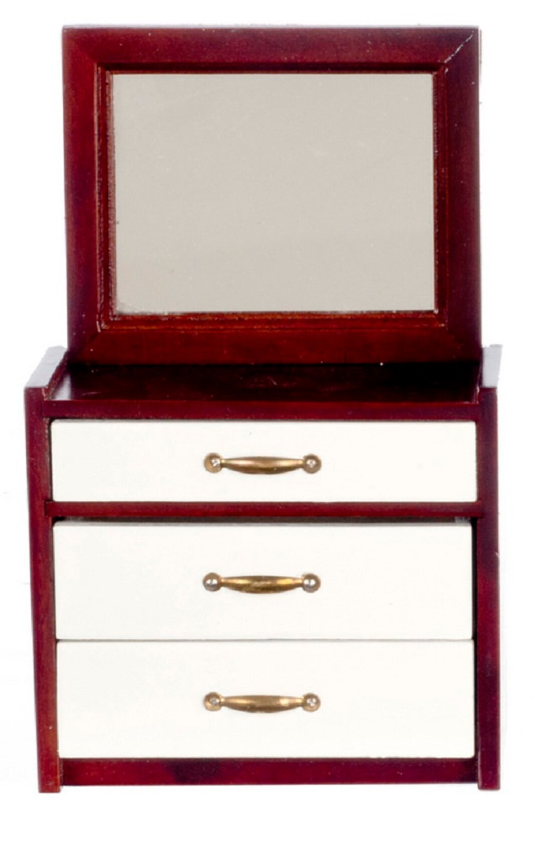 Dolls House Modern Dressing Table Mahogany White Miniature Etsy