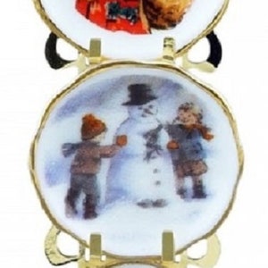 Dolls House Christmas Wall Plate Rack Ornament Reutter Porcelain Accessory 1:12