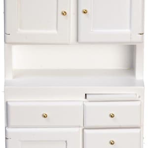 Dolls House White Flour Cabinet Hutch Miniature Kitchen Pantry Furniture 1:12
