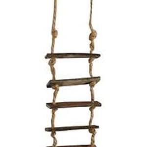 Dolls House Old Rope Ladder Miniature Wooden Garden Tree House Accessory 1:12