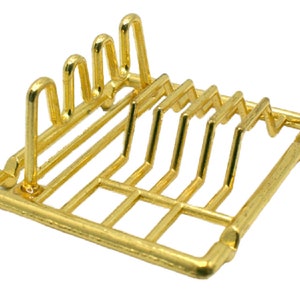 Dolls House Gold Dish Drainer Miniature Washing Up Kitchen Sink Accessory