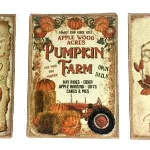 Poppenhuis Pompoen Vintage Posters Miniatuurwinkel Café Diner Accessoire 1:12