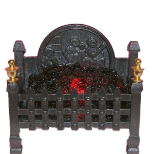 Dolls House Regal Glowing Coal Fire Light up Miniature Fireplace Accessory 12V