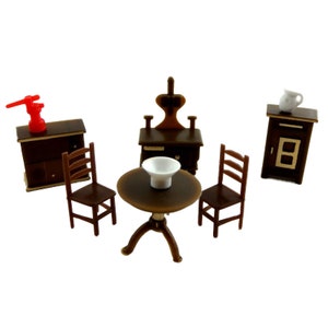 Dolls House Miniature 1:48 Scale Plastic Kitchen Furniture Set