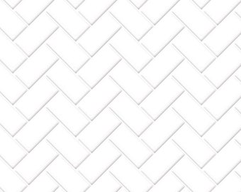 Dolls House White Herringbone Metro Tiles Gloss Card Flooring 1:12 Scale