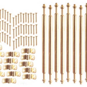 Dolls House Miniature Staircase Runner Carpet 15 Brass Stair Rods