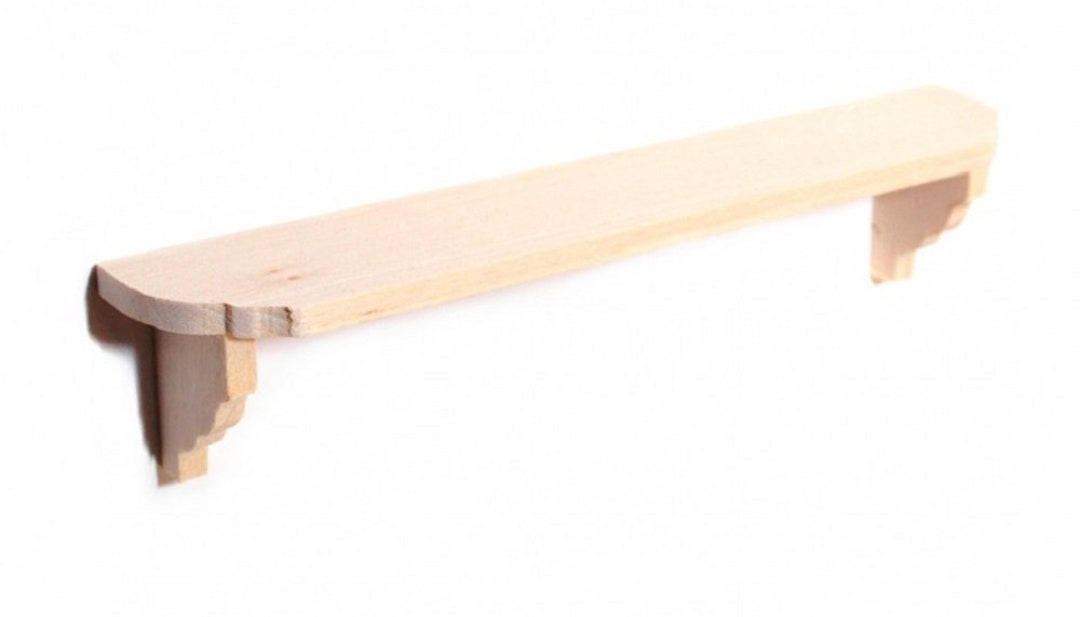 Dolls House Unfinished Bare Wood Shelf Miniature Shelves Wall Accessory 1:12 Scale Toys & Games