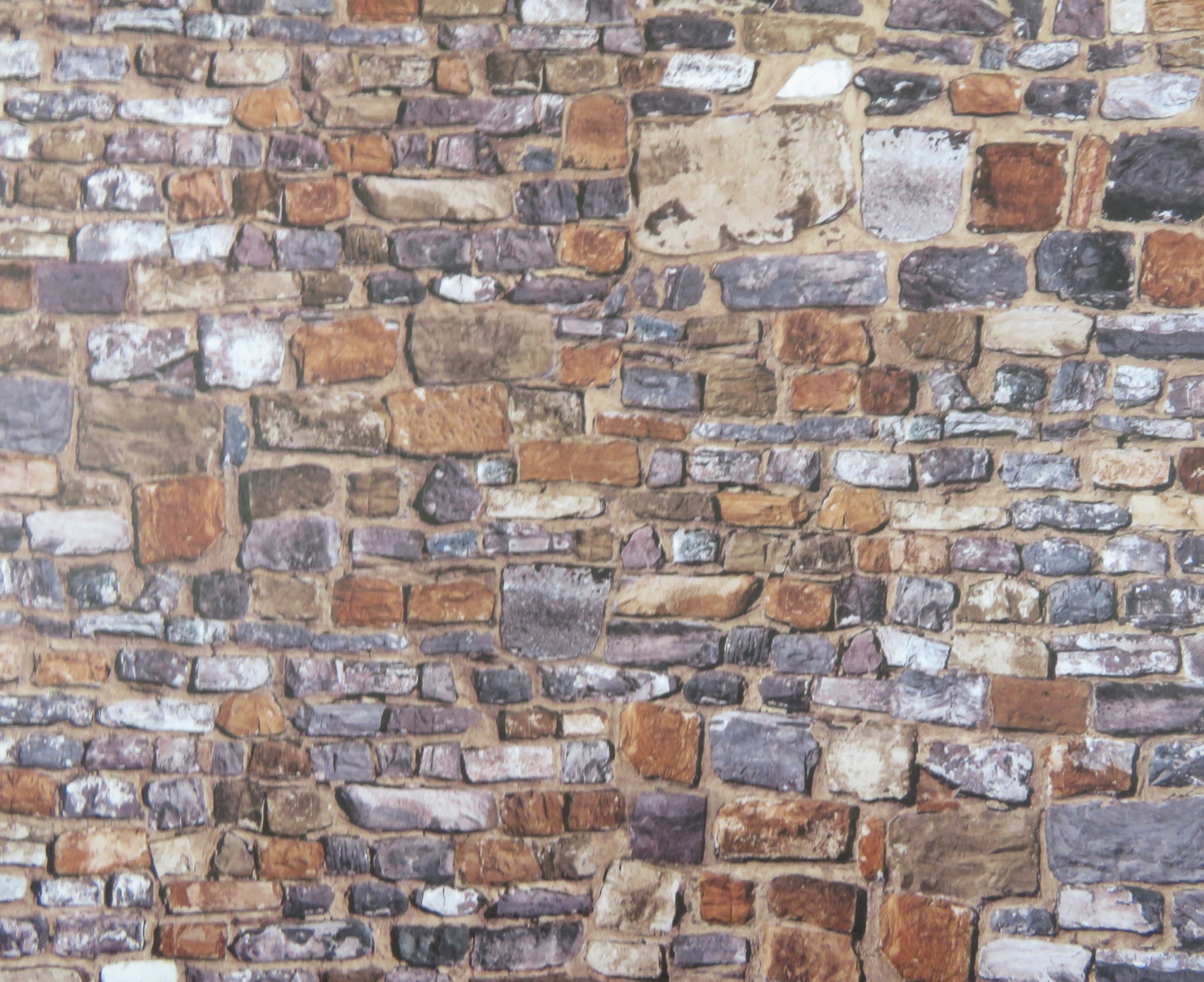 Dolls House Embossed Old Stone Wall Exterior DIY Card Sheet 1:12 Scale