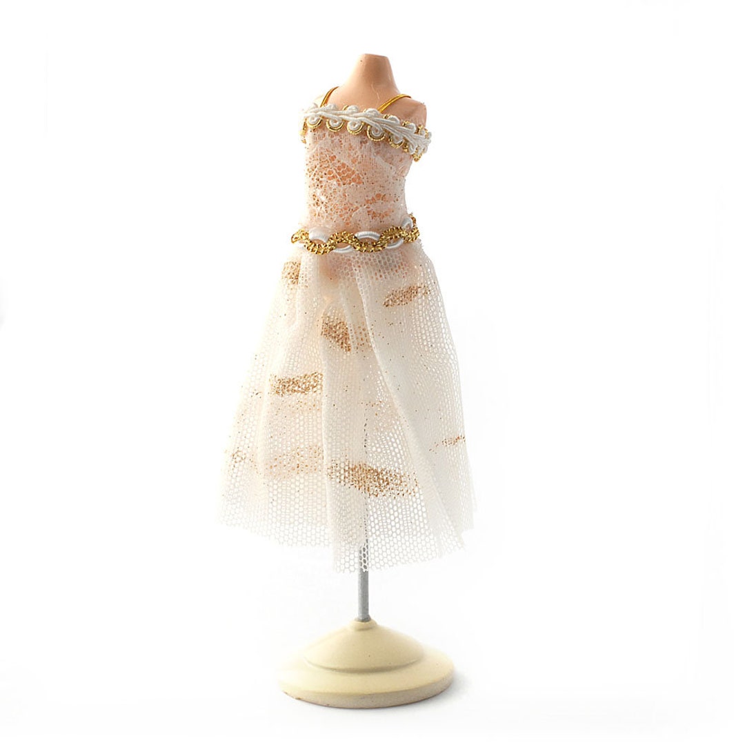 Dolls House Decorated Dress on Stand Mannequin Miniature Reutter Shop ...
