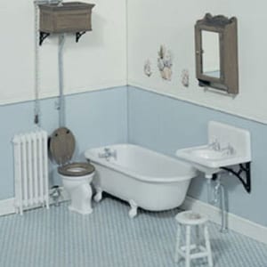 Chrysnbon Dolls House Victorian Bathroom Furniture Kit Model Kit F-230